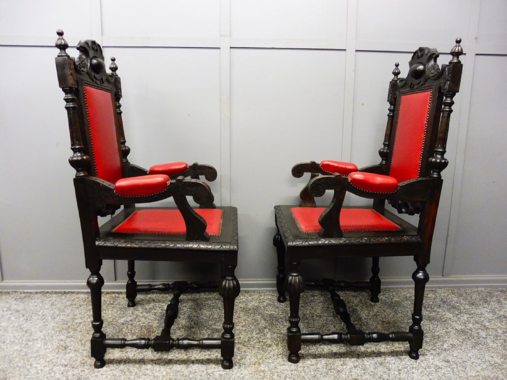 SET OF 8 VICTORIAN OAK DINING CHAIRS View IX