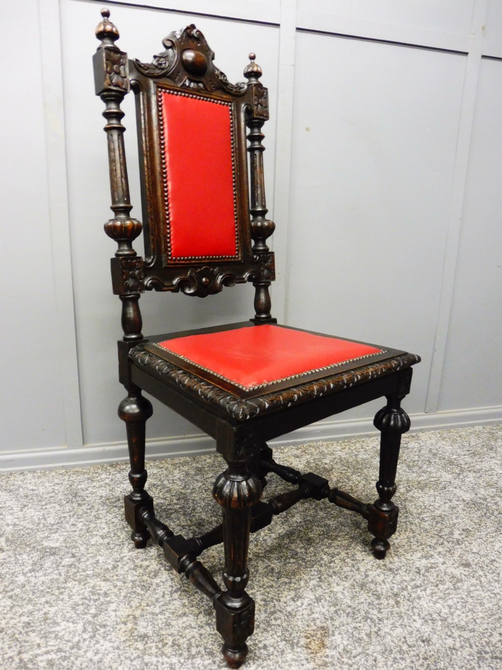 SET OF 8 VICTORIAN OAK DINING CHAIRS View XII