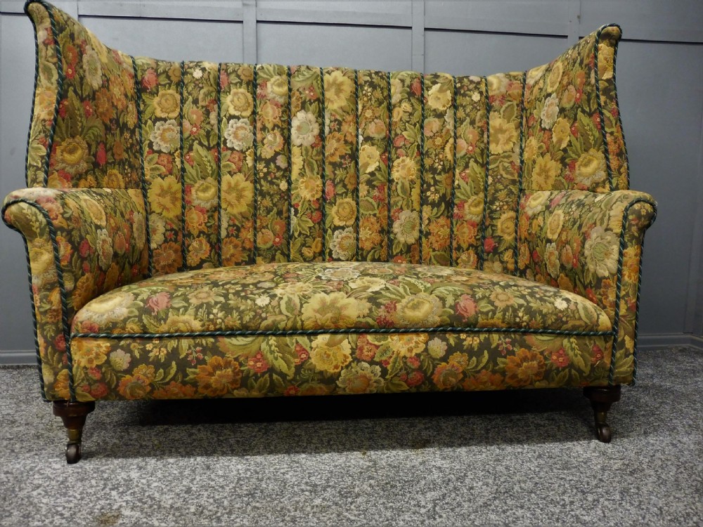 19TH CENTURY DEEP WINGED SOFA