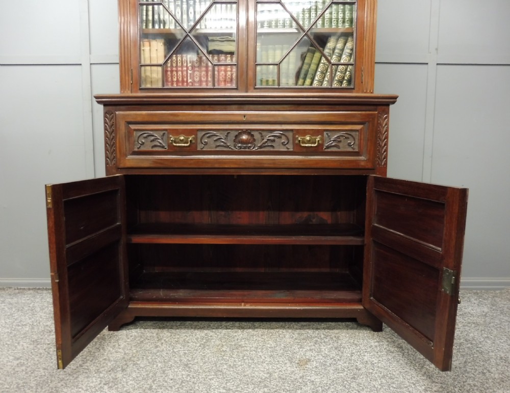  FINE QUALITY VICTORIAN MAHOGANY SECRETAIRE BOOKCASE View X