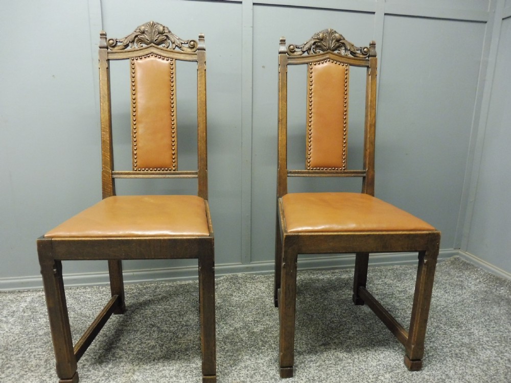 SET OF 8 OAK ARTS AND CRAFTS DINING CHAIRS View IV