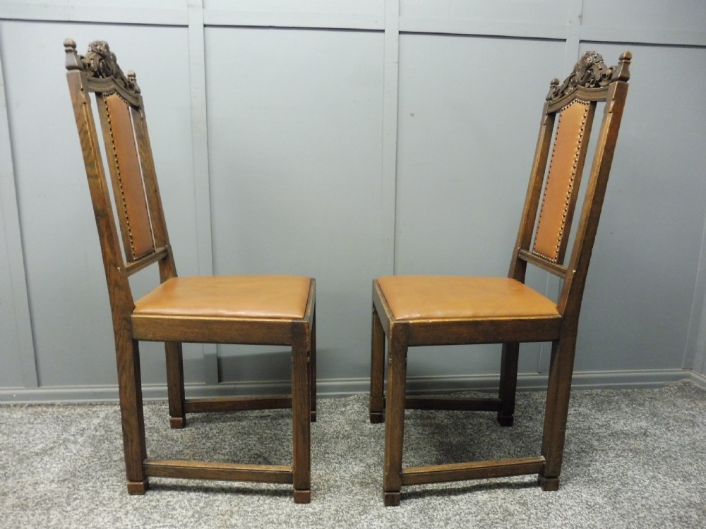 SET OF 8 OAK ARTS AND CRAFTS DINING CHAIRS View V