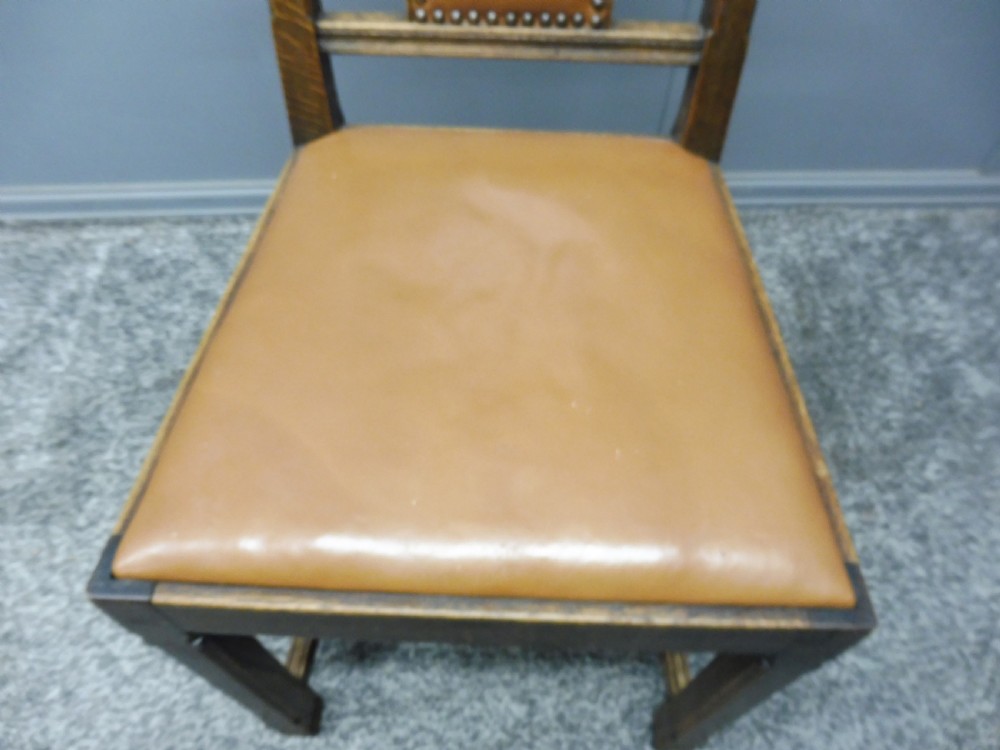 SET OF 8 OAK ARTS AND CRAFTS DINING CHAIRS View XI