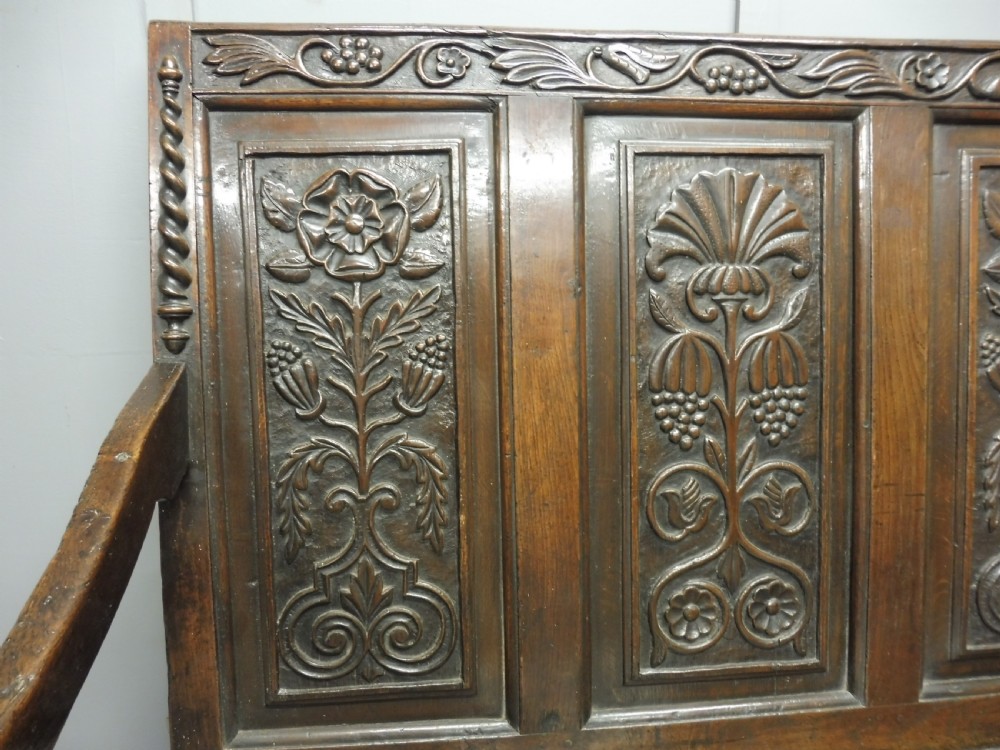 EARLY OAK SETTLE CIRCA 1680-1700 View VII