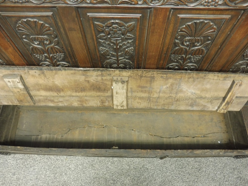 EARLY OAK SETTLE CIRCA 1680-1700 View XVIII