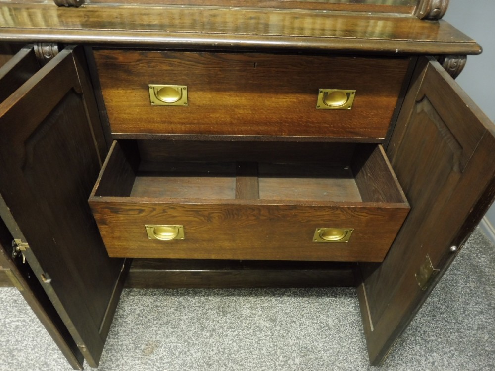 LARGE VICTORIAN OAK COUNTRY HOUSE BOOKCASE View XI