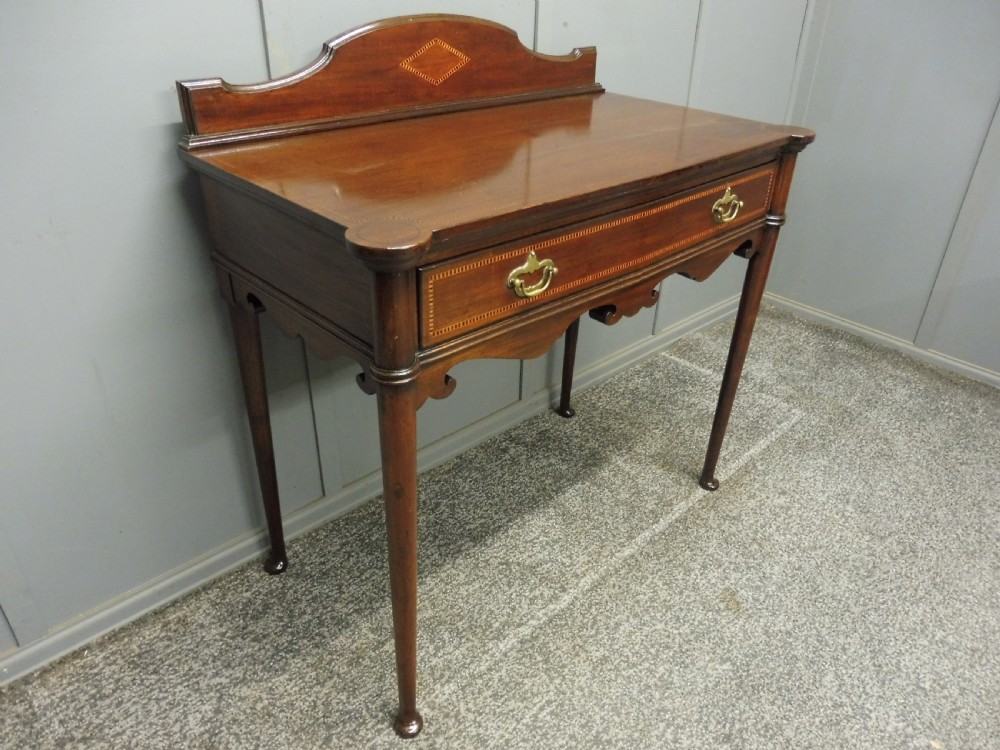 EDWARDIAN INLAID MAHOGANY SIDE TABLE BY MAPLE AND CO View V