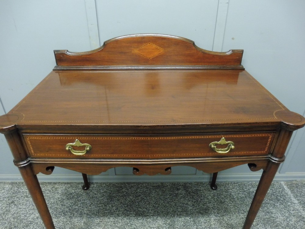 EDWARDIAN INLAID MAHOGANY SIDE TABLE BY MAPLE AND CO View IX
