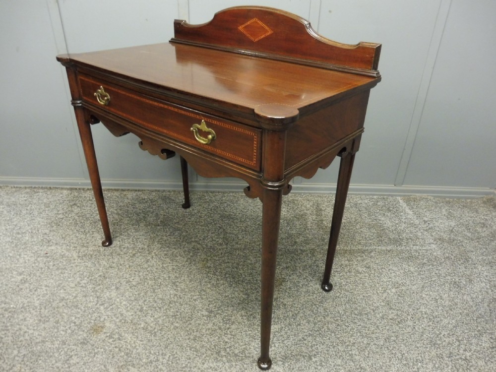 EDWARDIAN INLAID MAHOGANY SIDE TABLE BY MAPLE AND CO View XI