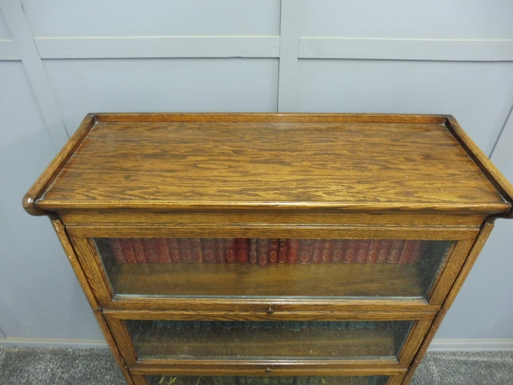 3 HIGH GOLDEN OAK LAWYERS BOOKCASE View V