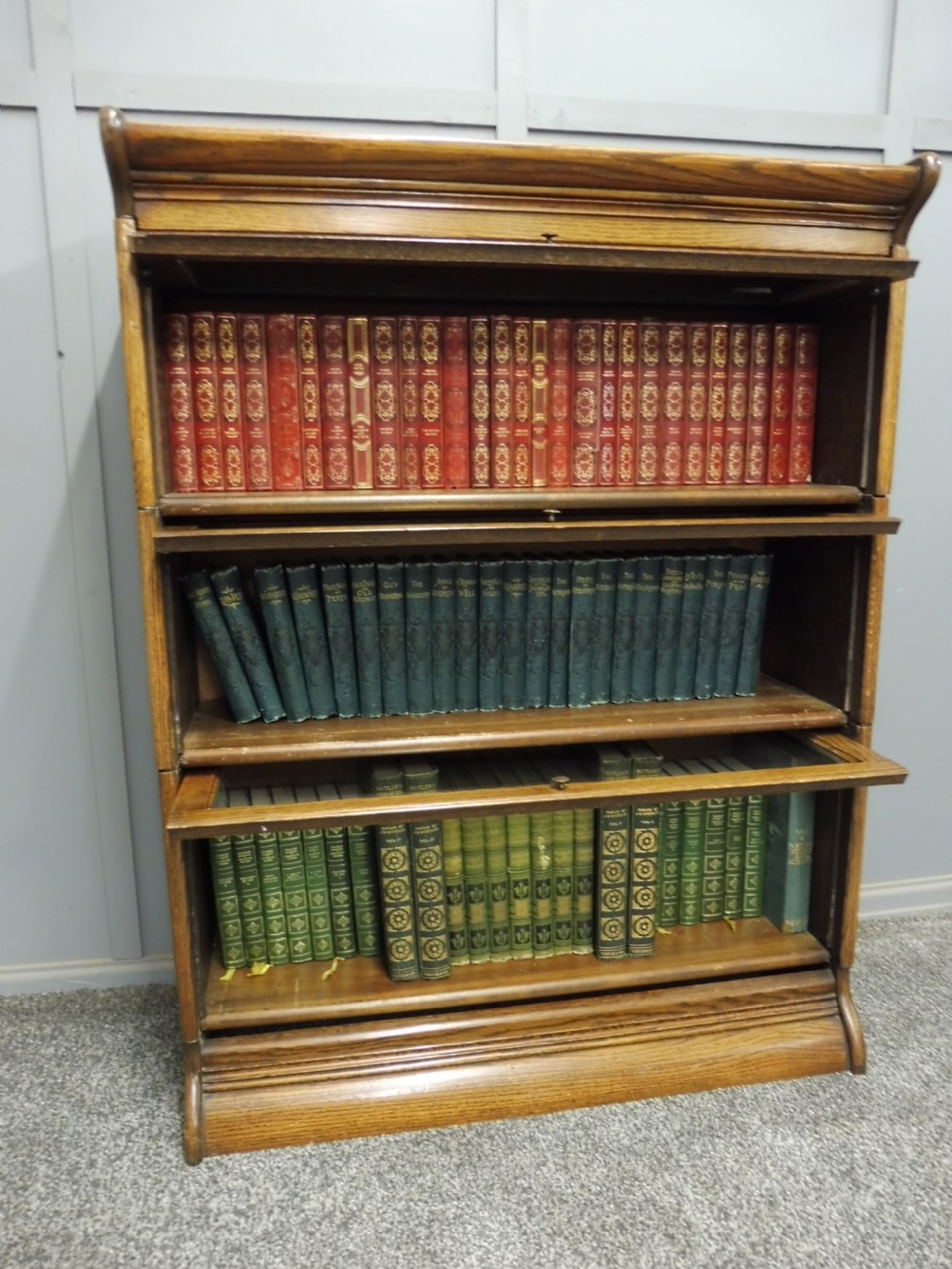 3 HIGH GOLDEN OAK LAWYERS BOOKCASE View VI