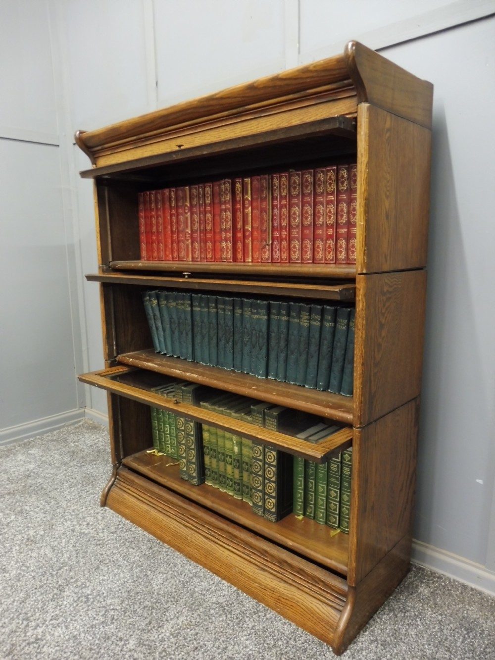 3 HIGH GOLDEN OAK LAWYERS BOOKCASE View VII
