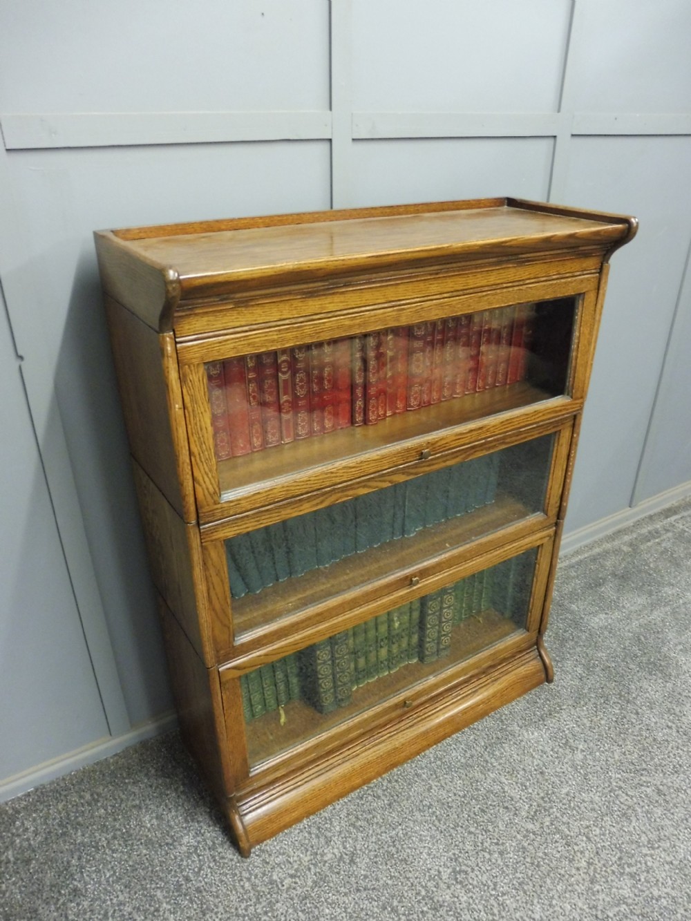 3 HIGH GOLDEN OAK LAWYERS BOOKCASE View VIII