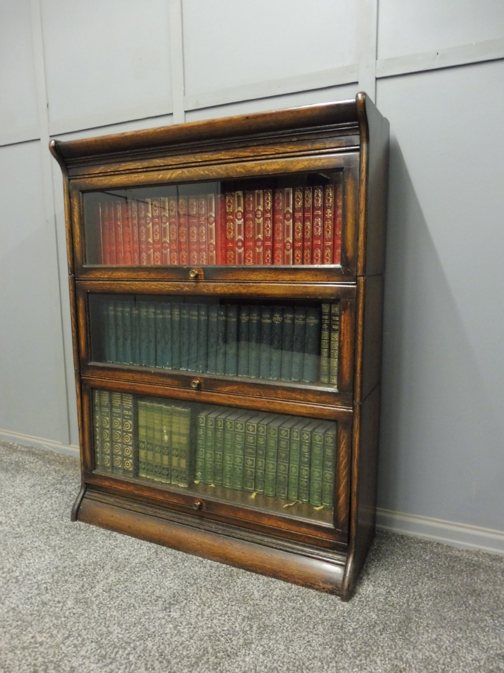 OAK 3 HEIGHT LAWYERS BOOKCASE