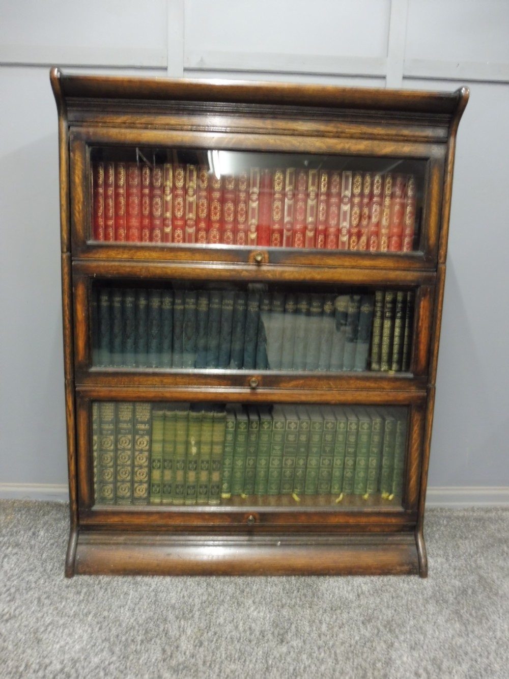 OAK 3 HEIGHT LAWYERS BOOKCASE View II