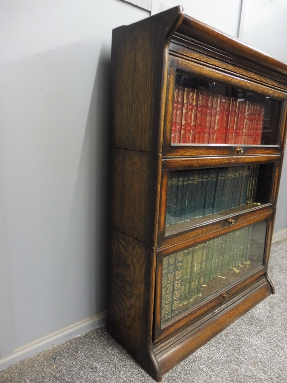 OAK 3 HEIGHT LAWYERS BOOKCASE View VI