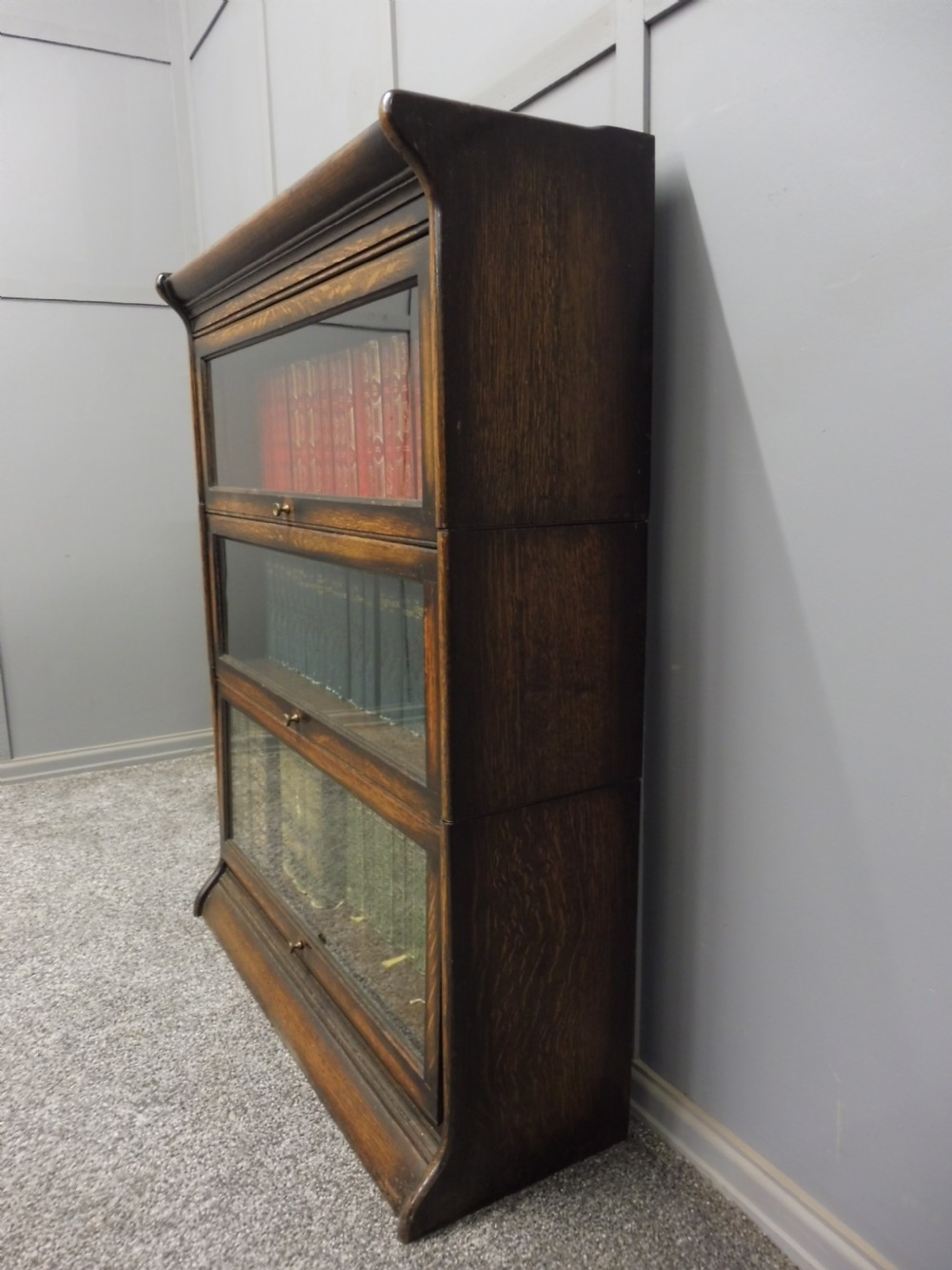 OAK 3 HEIGHT LAWYERS BOOKCASE View VII