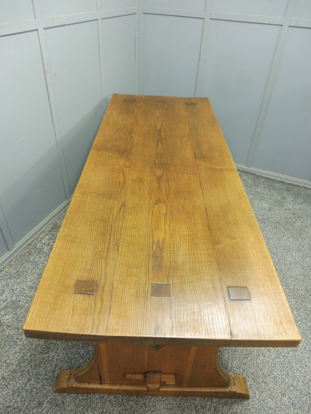 SOLID OAK ARTS AND CRAFTS FARMHOUSE TABLE View IX