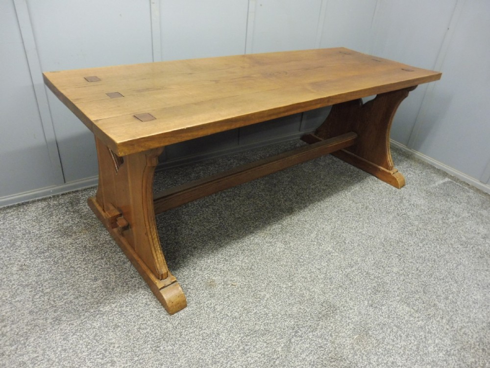 SOLID OAK ARTS AND CRAFTS FARMHOUSE TABLE View XI