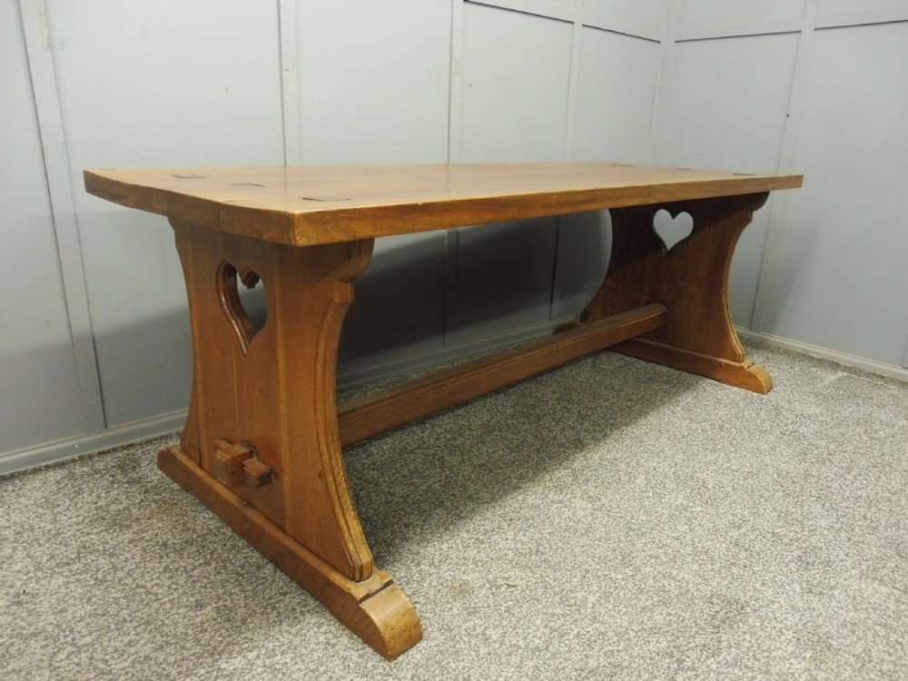 SOLID OAK ARTS AND CRAFTS FARMHOUSE TABLE View XII