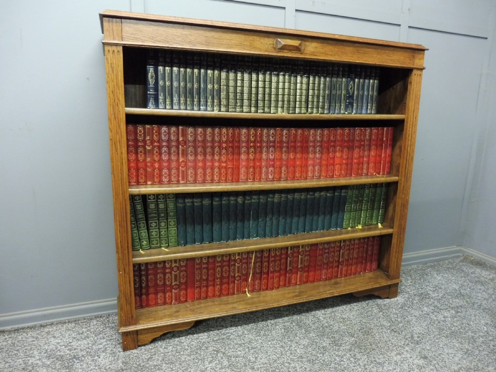 EDWARDIAN OAK OPEN BOOKCASE