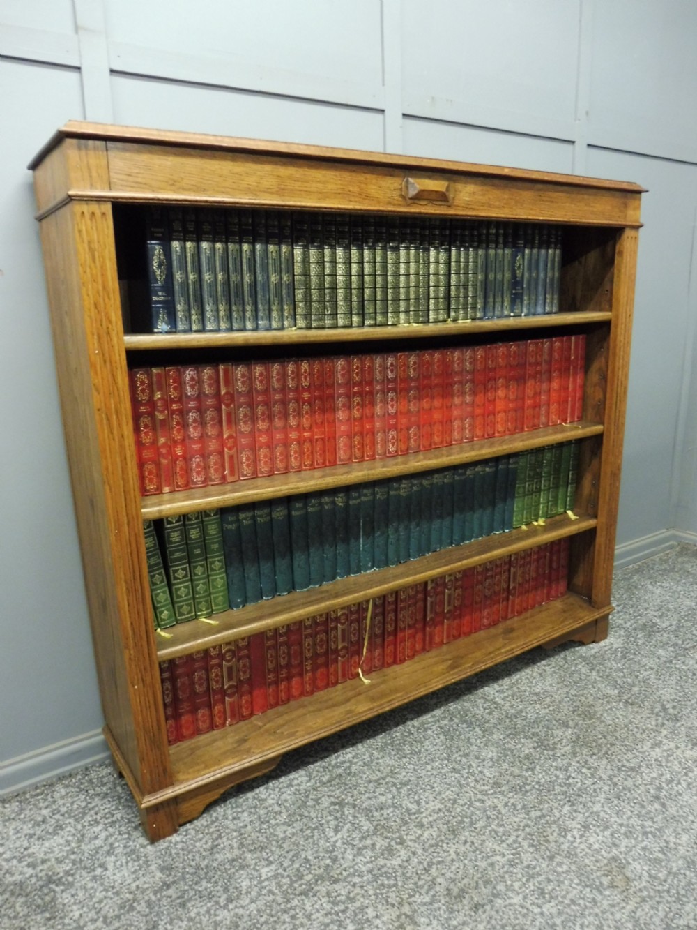 EDWARDIAN OAK OPEN BOOKCASE View III
