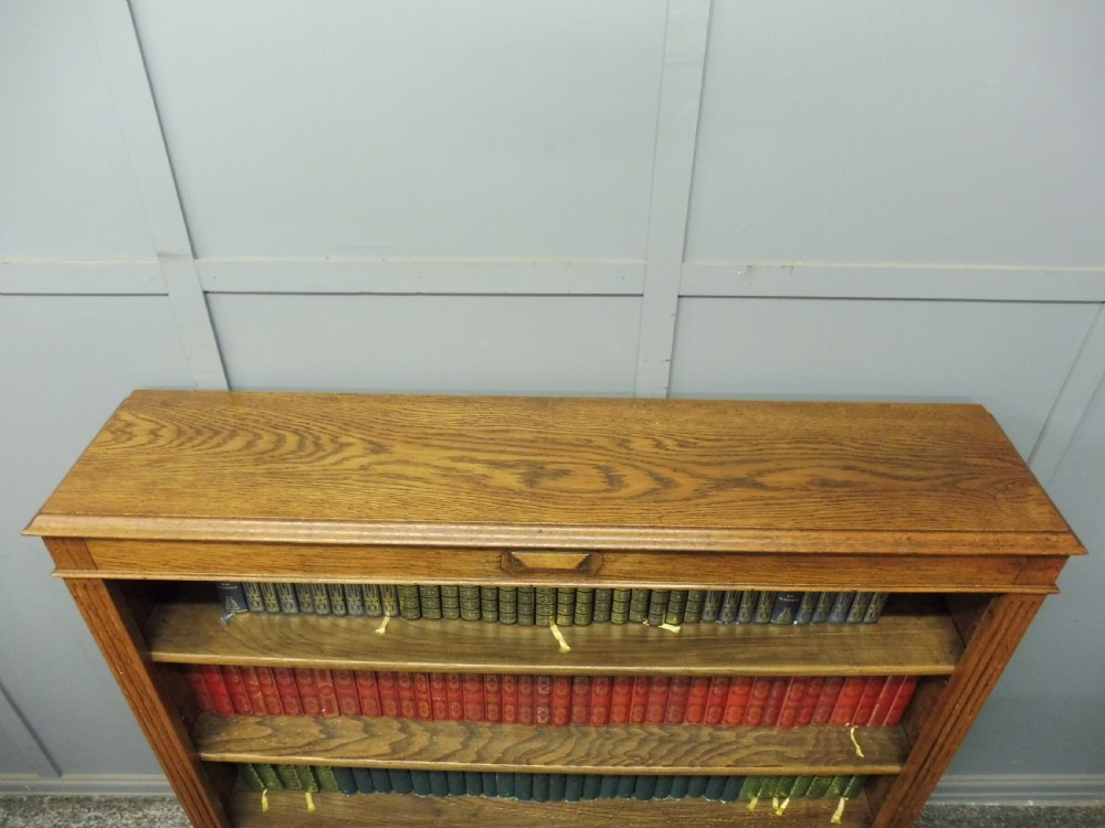 EDWARDIAN OAK OPEN BOOKCASE View V