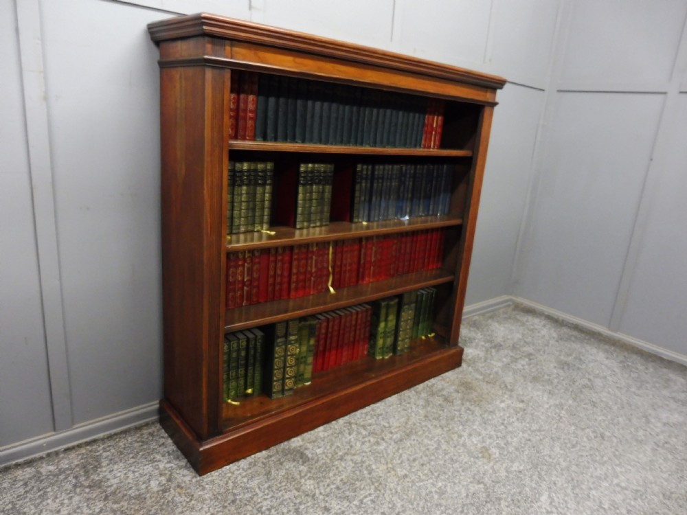 VICTORIAN WALNUT OPEN BOOKCASE