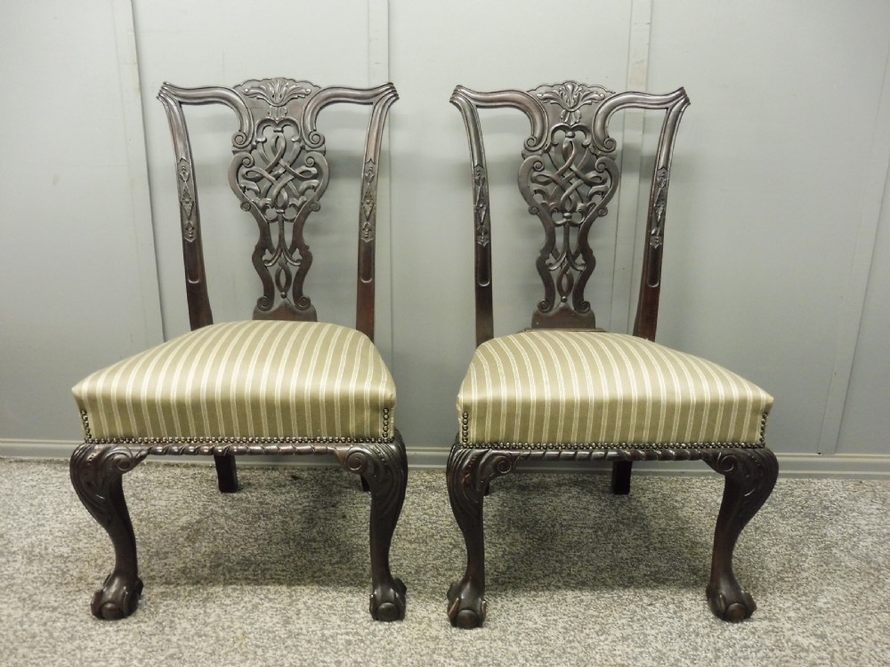 SIX VICTORIAN MAHOGANY BALL AND CLAW DINING CHAIRS View V