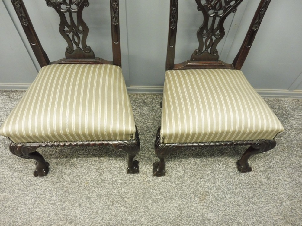 SIX VICTORIAN MAHOGANY BALL AND CLAW DINING CHAIRS View VI