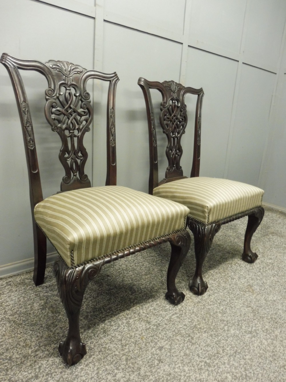 SIX VICTORIAN MAHOGANY BALL AND CLAW DINING CHAIRS View VII