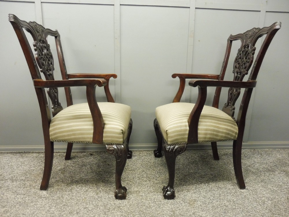 SIX VICTORIAN MAHOGANY BALL AND CLAW DINING CHAIRS View XII