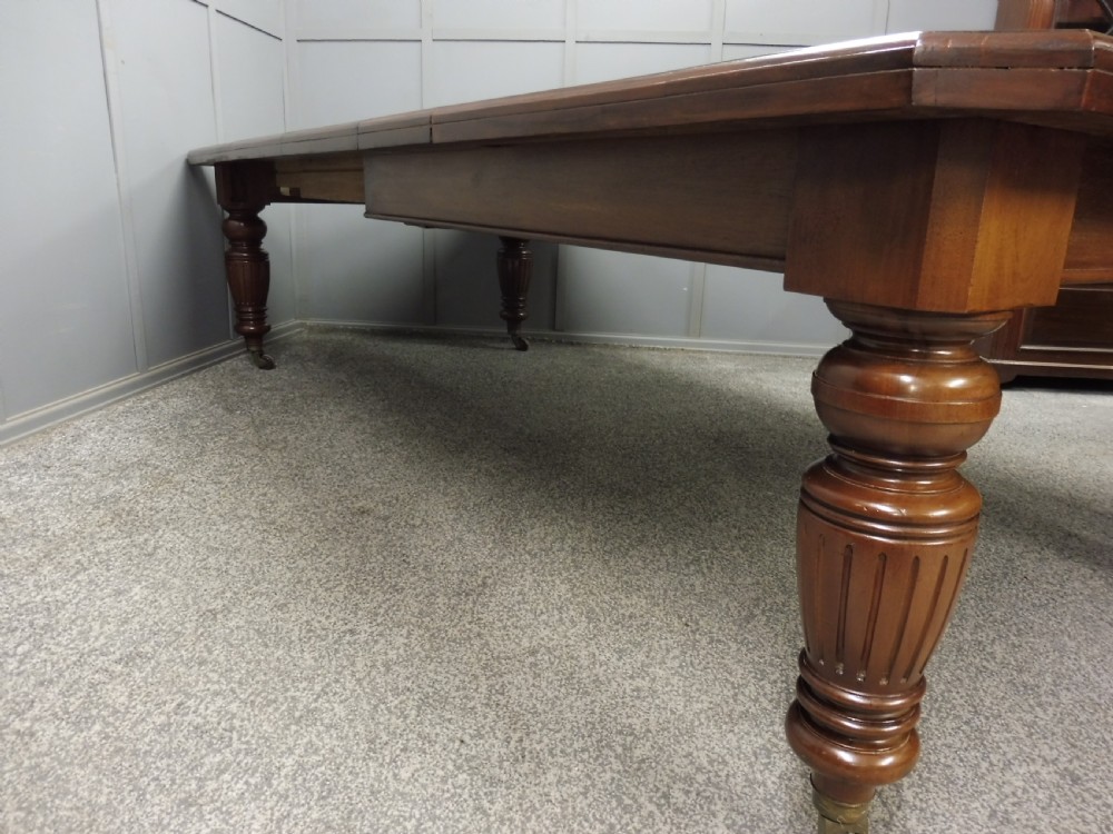 LARGE VICTORIAN MAHOGANY EXTENDING DINING TABLE View IV