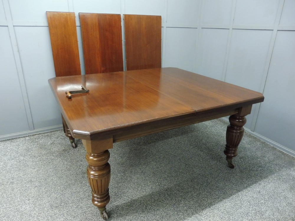 LARGE VICTORIAN MAHOGANY EXTENDING DINING TABLE View XV
