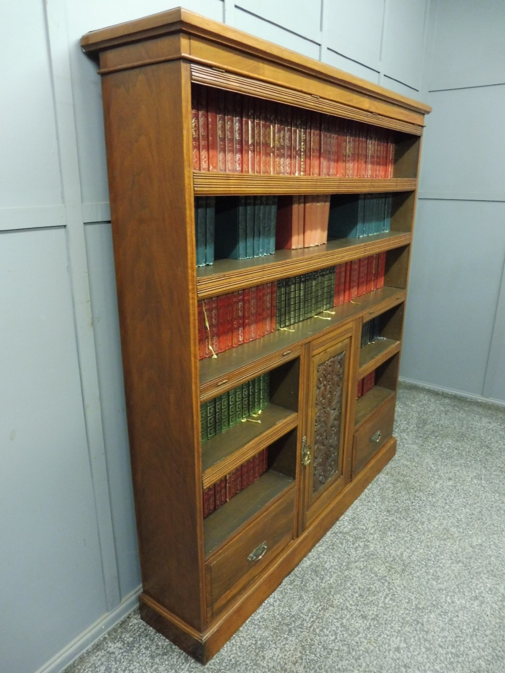 LARGE VICTORIAN WALNUT BOOKCASE View III