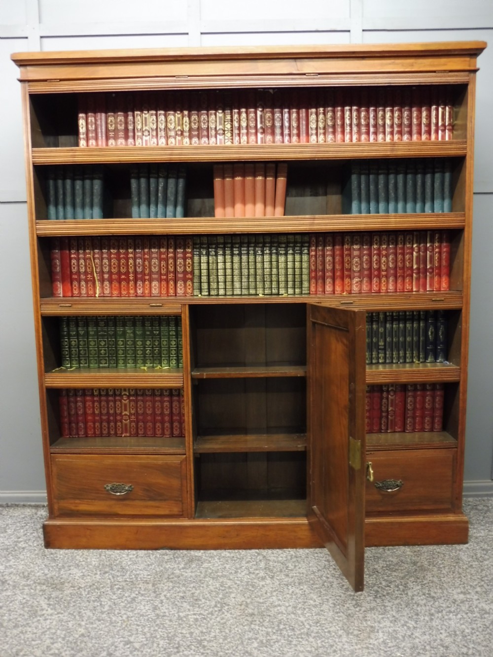 LARGE VICTORIAN WALNUT BOOKCASE View V