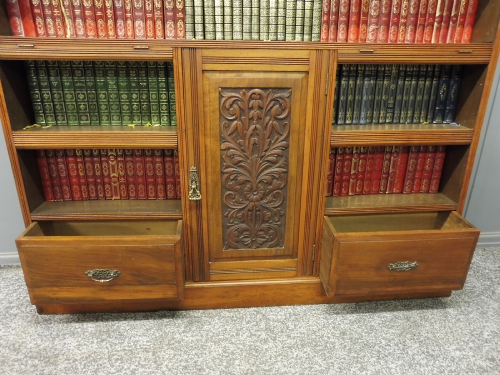 LARGE VICTORIAN WALNUT BOOKCASE View VI