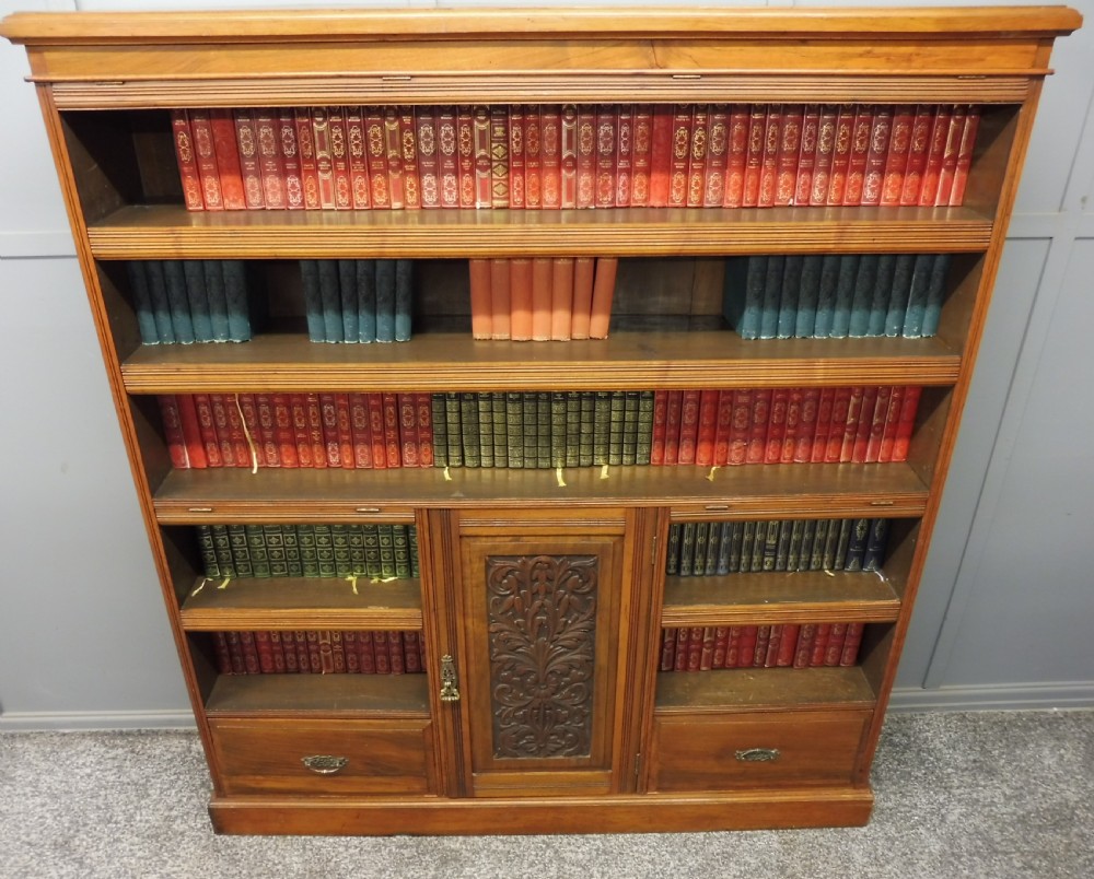 LARGE VICTORIAN WALNUT BOOKCASE View IX