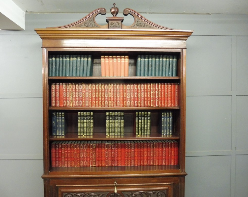 TALL VICTORIAN SECRETAIRE  OPEN BOOKCASE View III