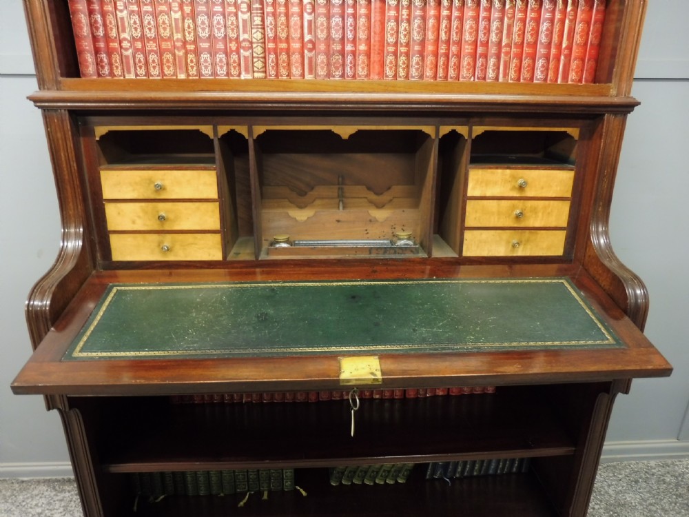 TALL VICTORIAN SECRETAIRE  OPEN BOOKCASE View VI