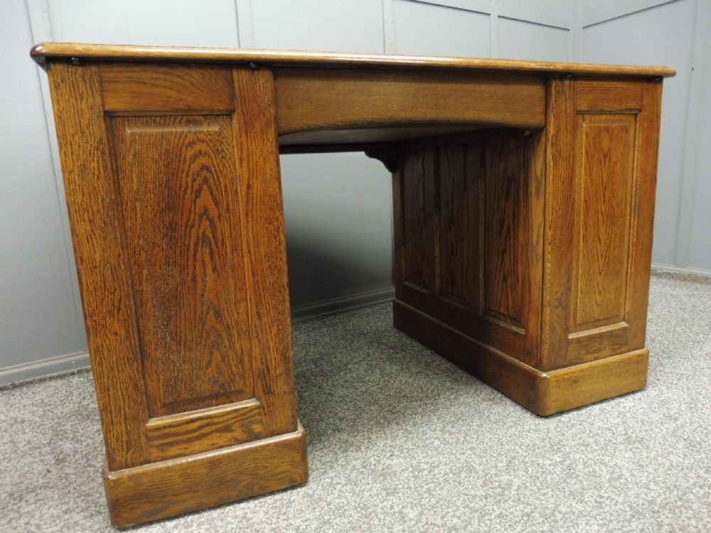 OAK LEATHER TOPPED DESK View IX