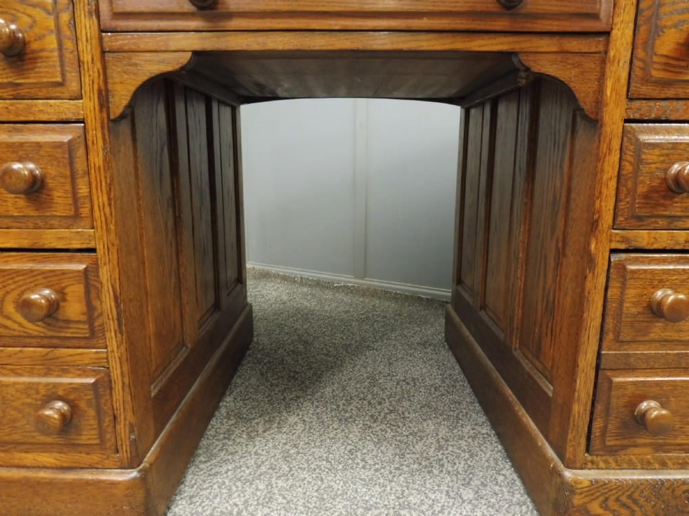 OAK LEATHER TOPPED DESK View XII