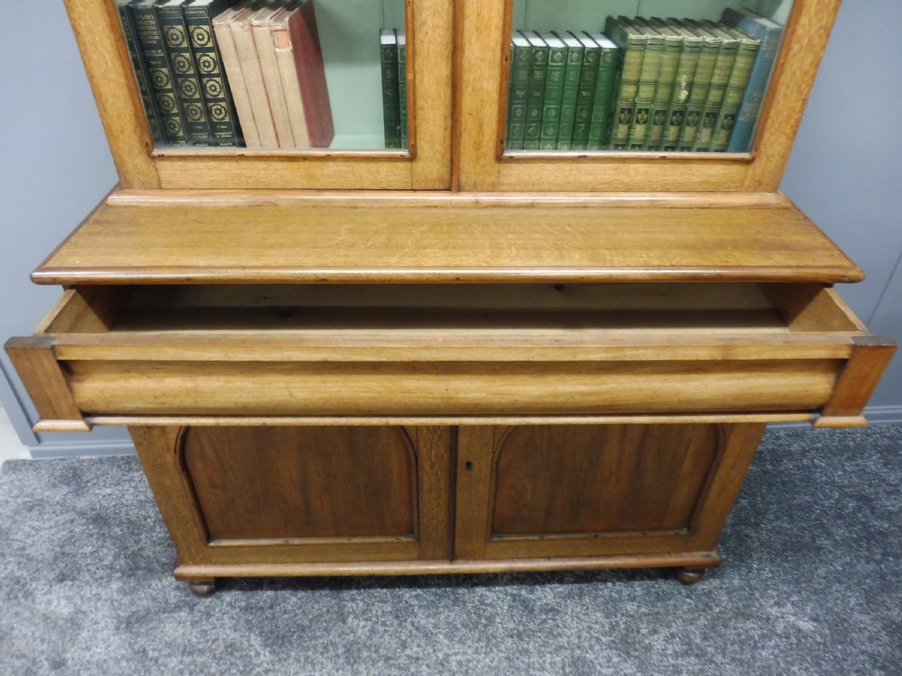 19TH CENTURY OAK AND MAHOGANY BOOKCASE View VI
