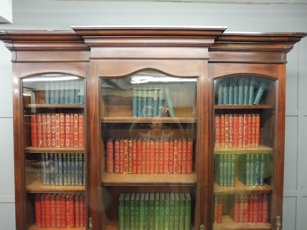 TALL VICTORIAN MAHOGANY GLAZED BOOKCASE View III