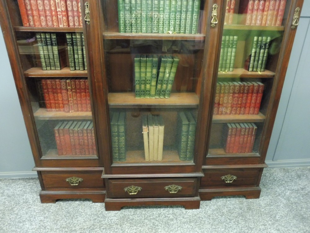 TALL VICTORIAN MAHOGANY GLAZED BOOKCASE View IV