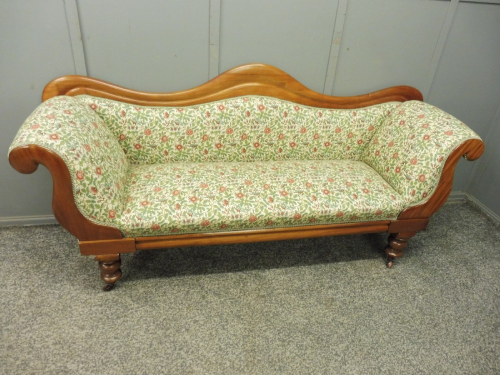 VICTORIAN MAHOGANY SCROLL END SOFA View II