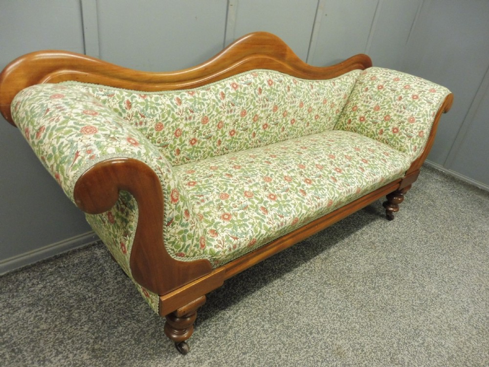 VICTORIAN MAHOGANY SCROLL END SOFA View X