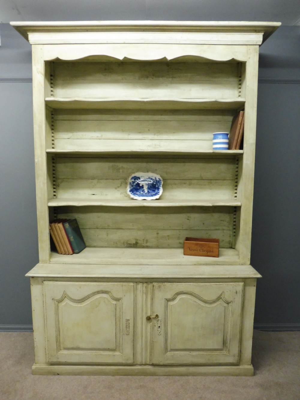 LARGE RUSTIC PAINTED FRENCH BOOKCASE View II
