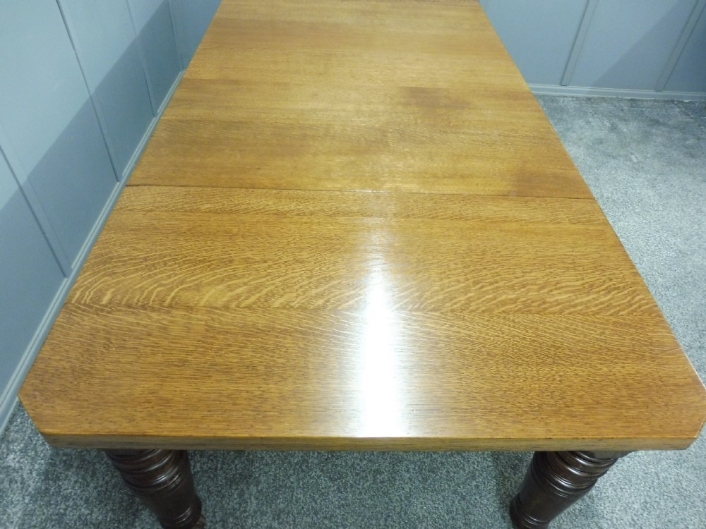 LARGE OAK VICTORIAN EXTENDING DINING TABLE View VIII