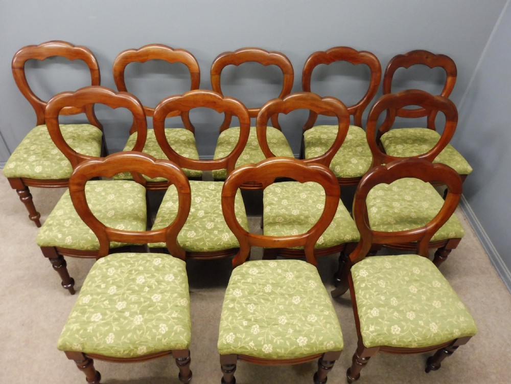 SET OF 12 VICTORIAN MAHOGANY BALLOON BACK DINING CHAIRS View III